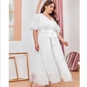 Shein fuzzy wrap dress